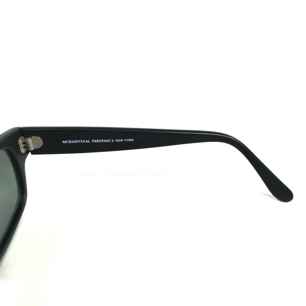Morgenthal Frederics Sunglasses 101M RALPHIE Matte Black Frames w Green Lenses